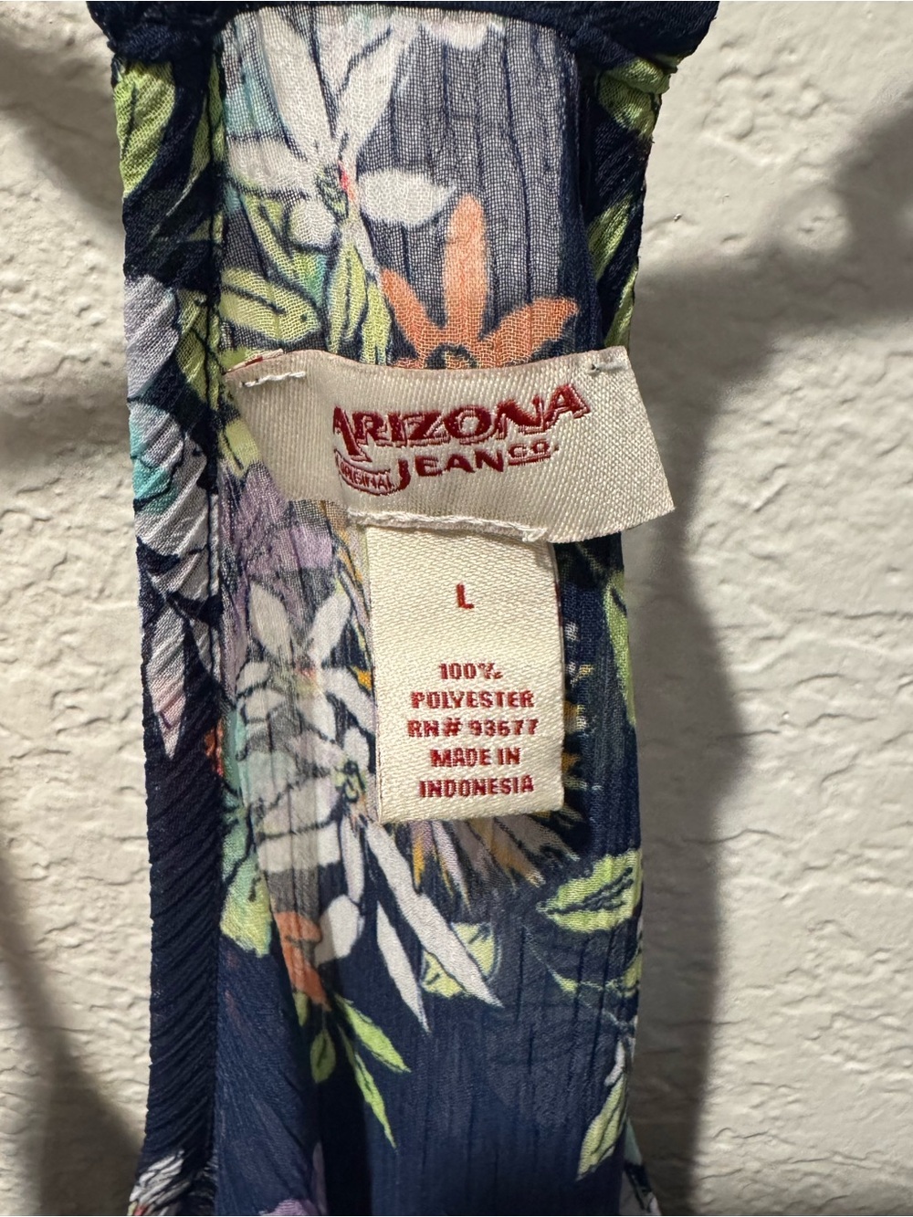 Arizona Navy Floral Ruffle Tank Top - Picture 3 of 3